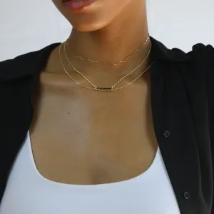 Baguette CZ Bar Necklace