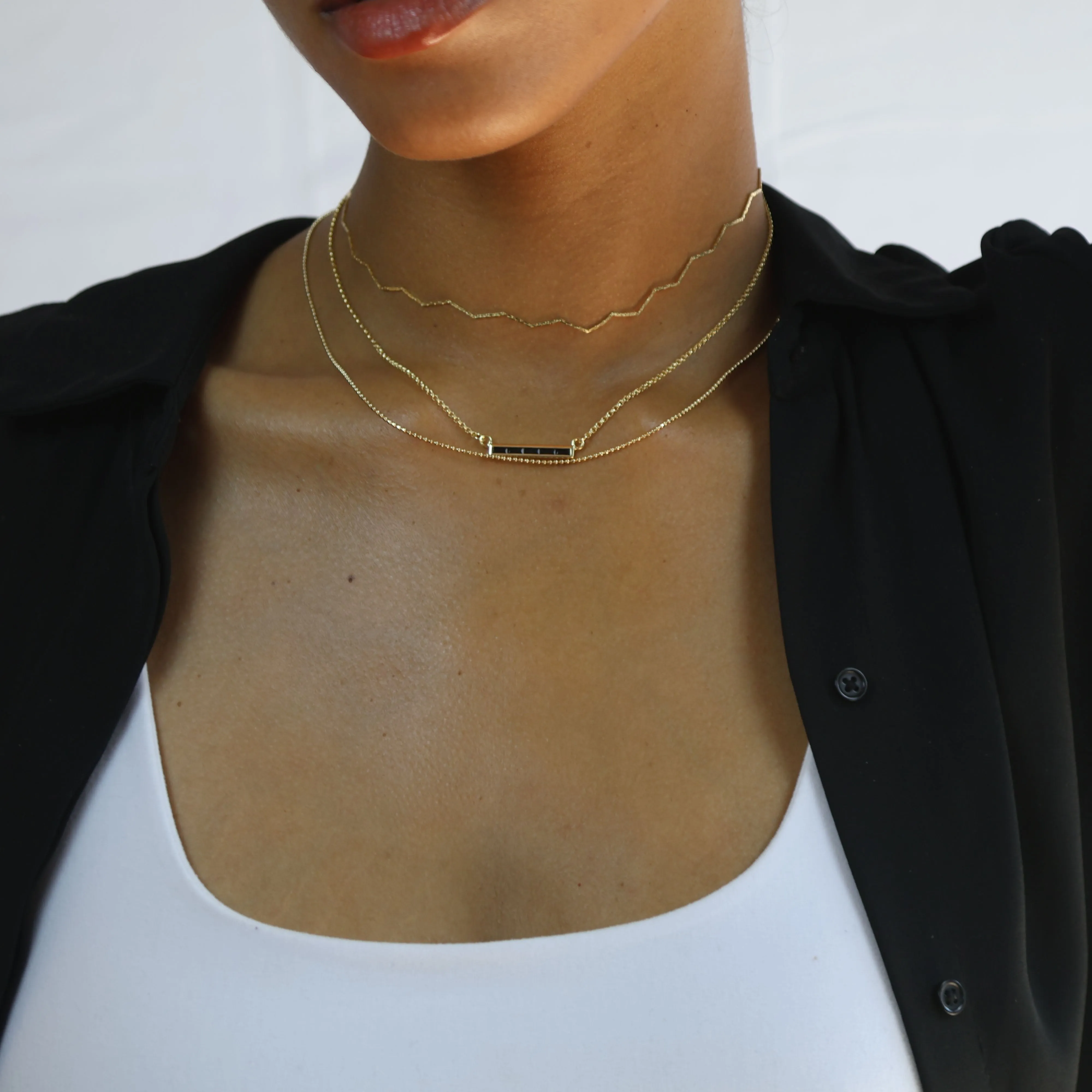 Baguette CZ Bar Necklace