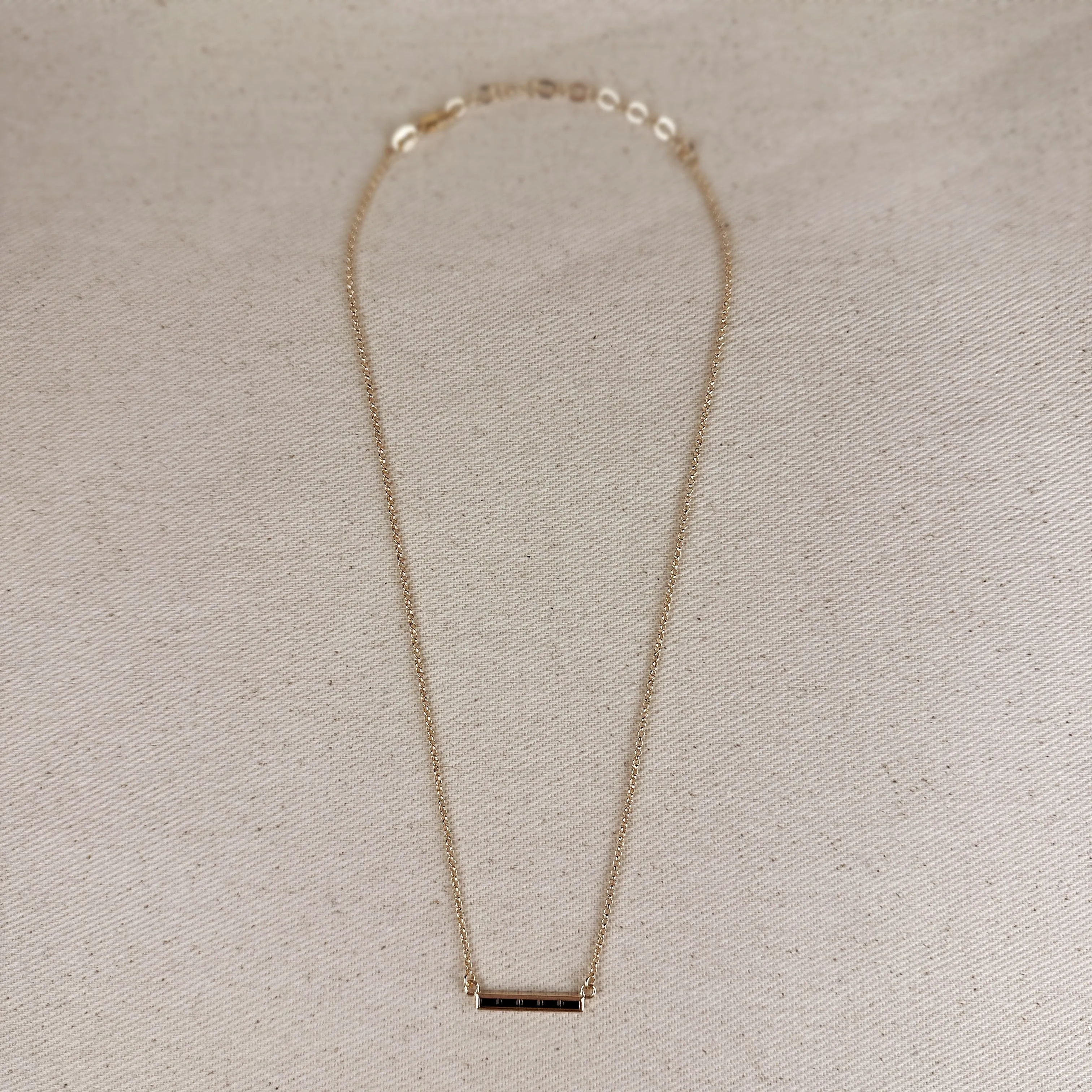 Baguette CZ Bar Necklace