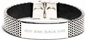 Bar back Stainless Steel Bracelet, Best Bar back Ever, Best Birthday Gifts For Men Women