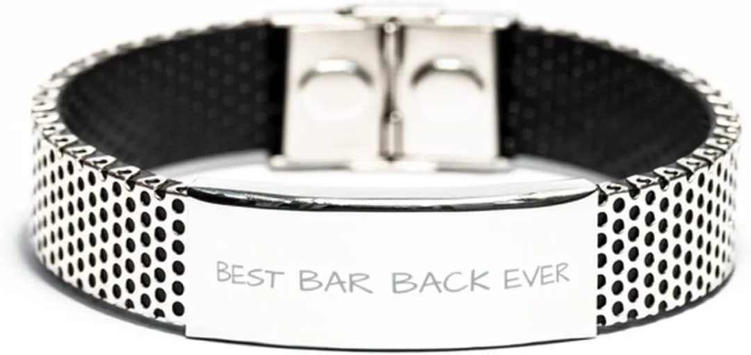 Bar back Stainless Steel Bracelet, Best Bar back Ever, Best Birthday Gifts For Men Women