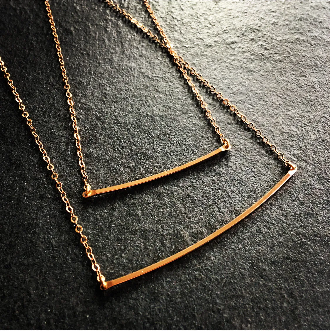 Bar Necklace - Squared Metal