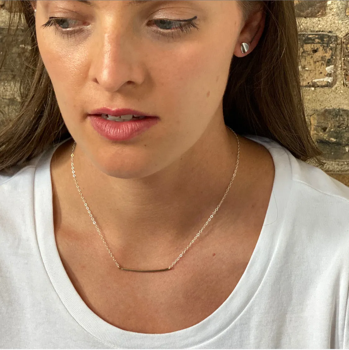 Bar Necklace - Squared Metal