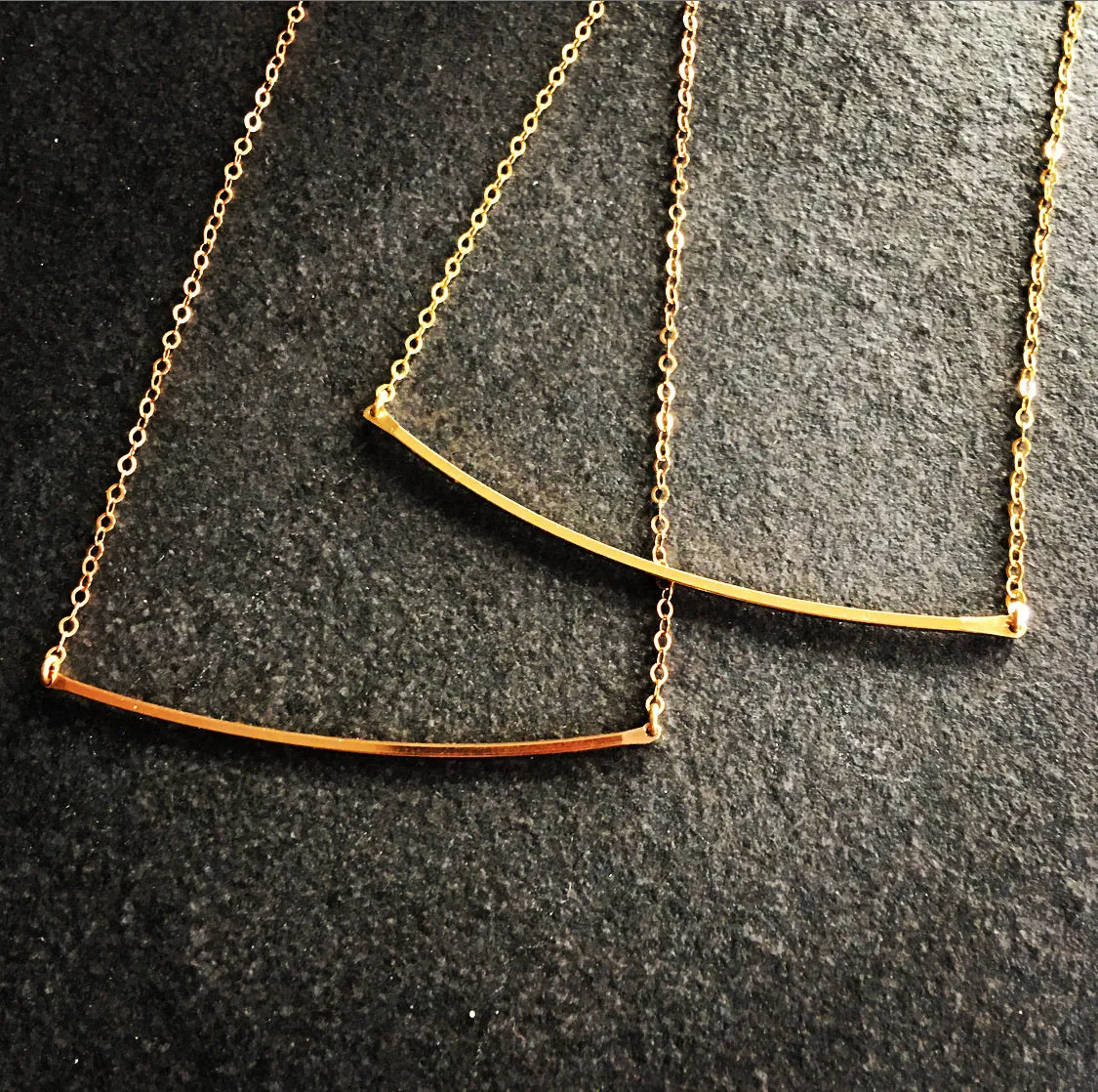 Bar Necklace - Squared Metal