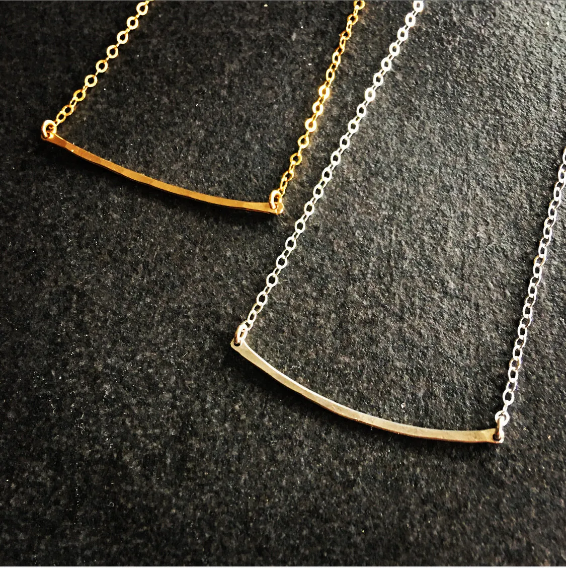 Bar Necklace - Squared Metal