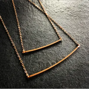 Bar Necklace - Squared Metal
