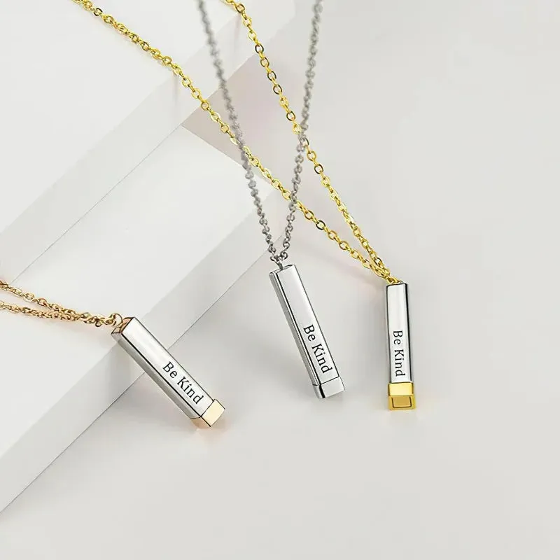 Be Kind of A B Necklaces for Women, Hidden Message Jewelry