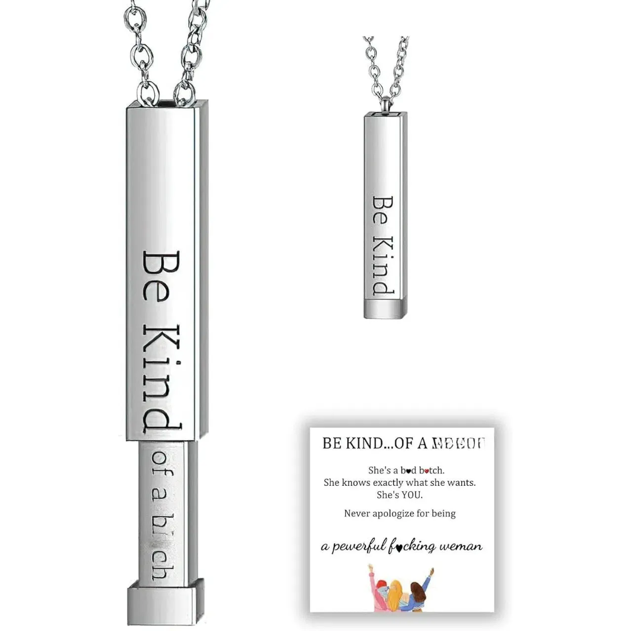Be Kind of A B Necklaces for Women, Hidden Message Jewelry