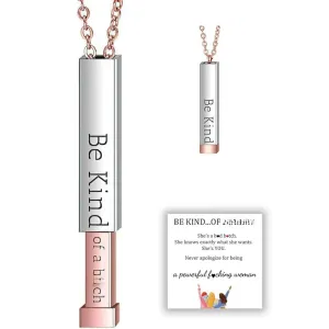 Be Kind of A B Necklaces for Women, Hidden Message Jewelry