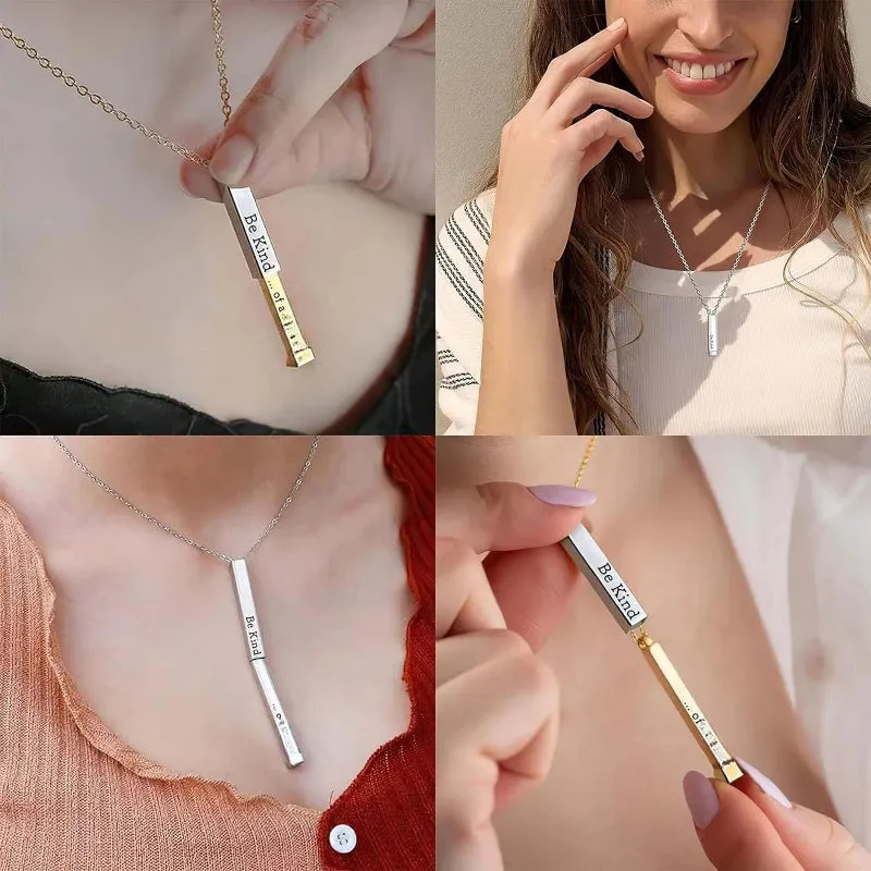 Be Kind of A B Necklaces for Women, Hidden Message Jewelry