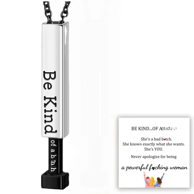Be Kind of A B Necklaces for Women, Hidden Message Jewelry