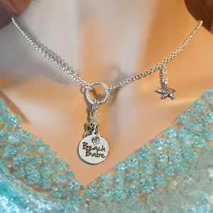 Beach Babe Mermaid Charm Keeper Necklace - 18-24 inch