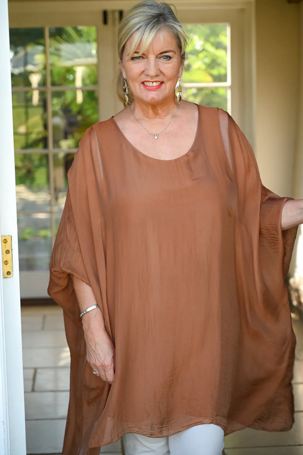 Bella Silk Blouse | Rust