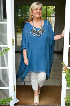 Bella Silk Blouse | Teal