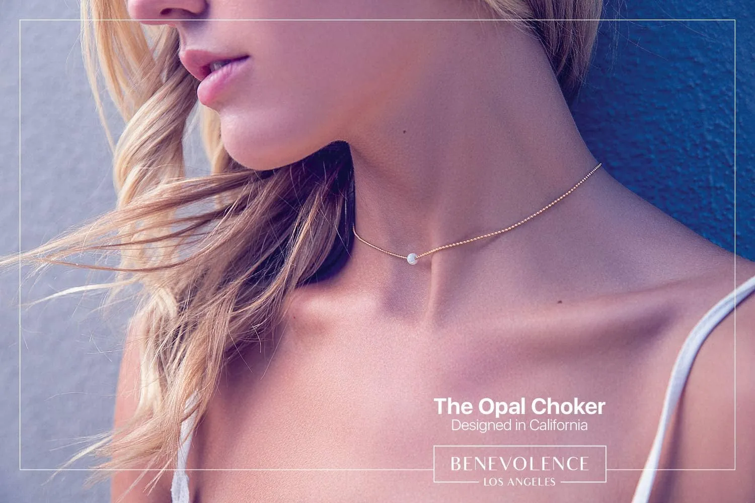 Benevolence LA White Gold Choker Necklace, Opal Dainty Beaded Necklace for Women, Gifts for Mom, Delicate Short Dainty Fashion Accessories | Designed in California, Gift for Her