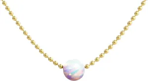 Benevolence LA White Gold Choker Necklace, Opal Dainty Beaded Necklace for Women, Gifts for Mom, Delicate Short Dainty Fashion Accessories | Designed in California, Gift for Her
