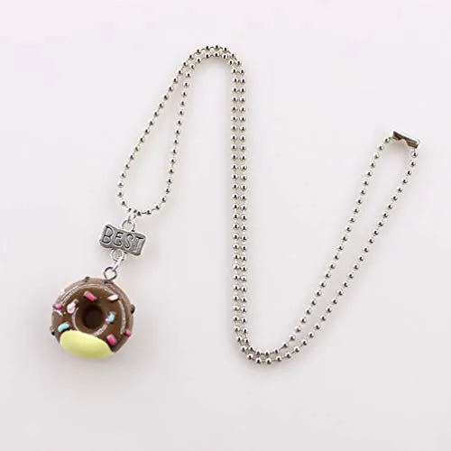 Best Friend Necklaces Cute Mini Imitation Food Donut Cream Cookie Pendant Necklace for Girls Friendship Sister , Set of 3