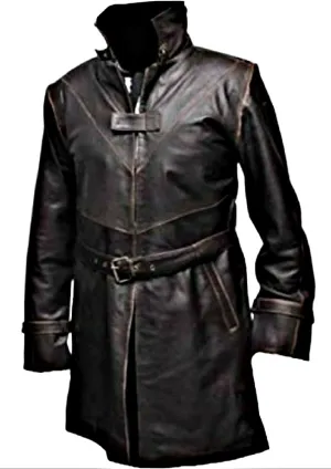 Bestzo Mens Fashion Dog Vintage Watch Fashion Synthetic Leather Trench Coat Brown