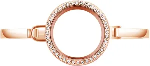 BG247 Stainless Steel 30mm Glass Floating Memory Living Locket Bangle Bracelet