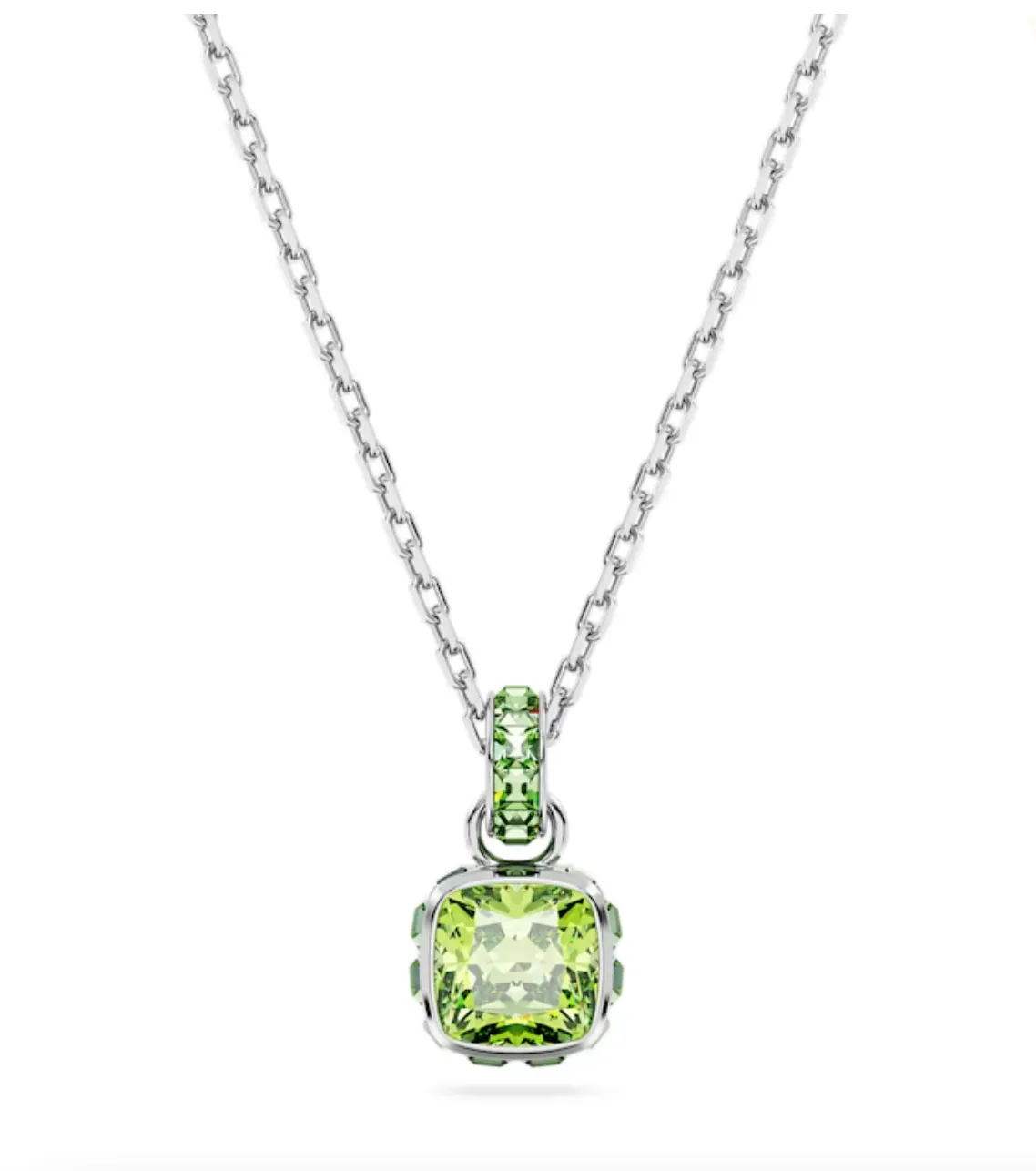 Birthstone August Green Square - Necklace & Earrings