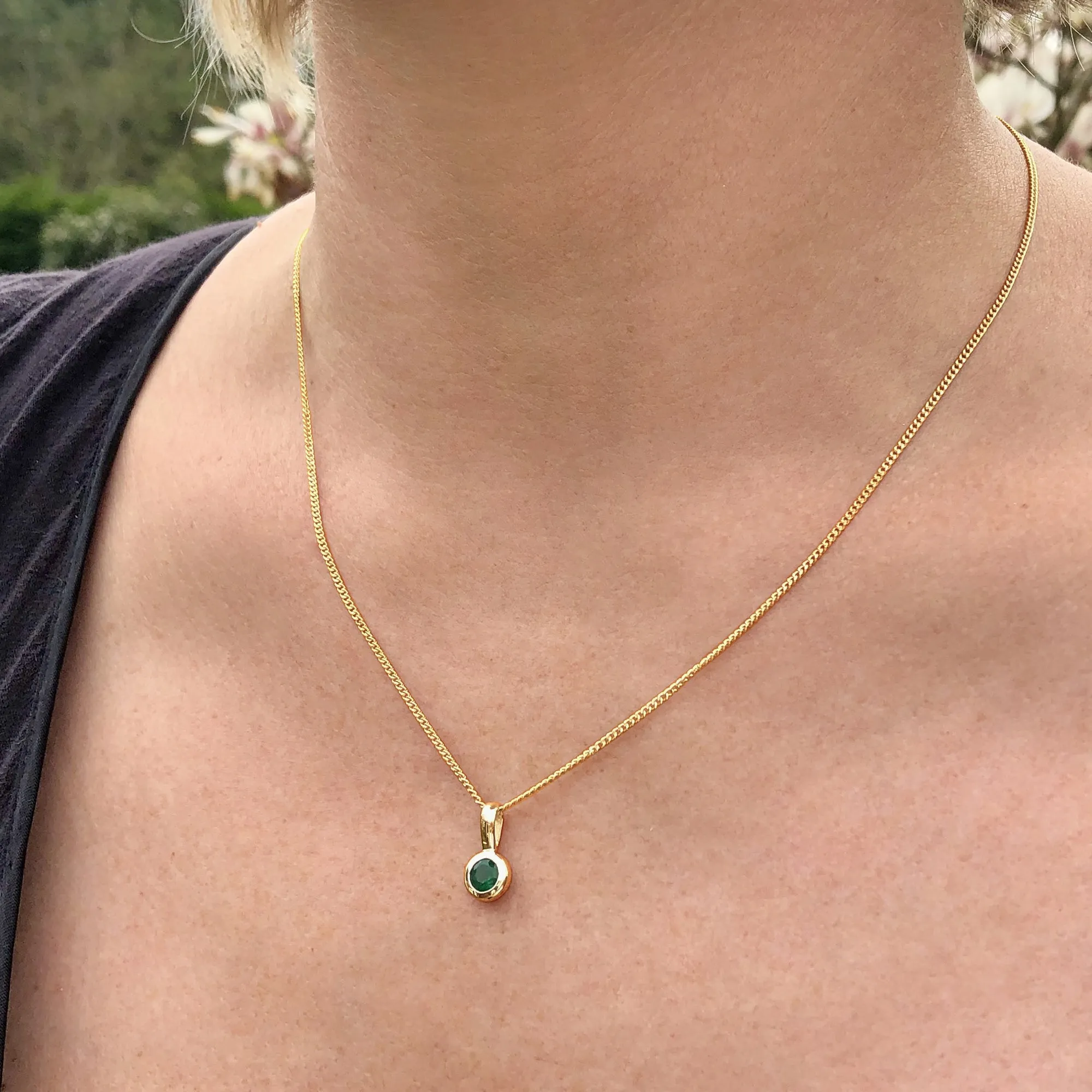Birthstone Charm Pendants - Gold