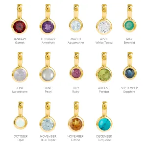 Birthstone Charm Pendants - Gold