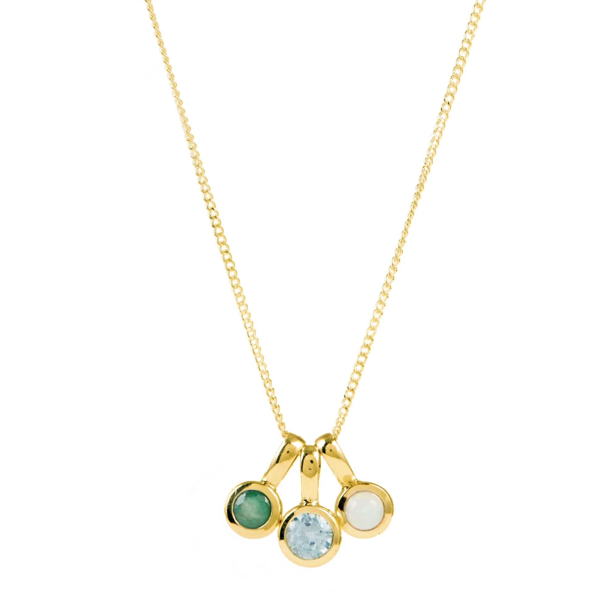 Birthstone Charm Pendants - Gold