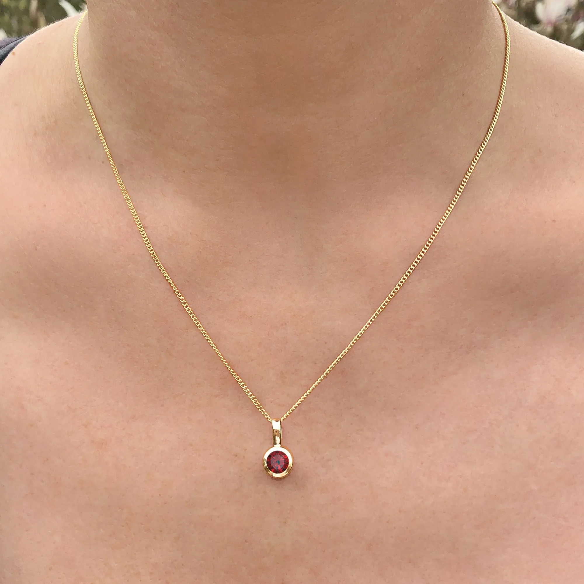 Birthstone Charm Pendants - Gold