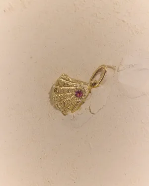 Birthstone Shell Pendant | Yellow, Rose or White Gold
