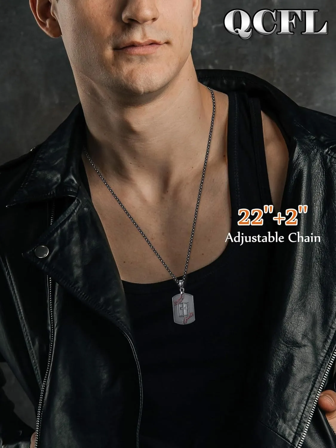 Black Locket Necklace for Men, 925 Sterling Silver Mens Locket Pendant Necklace, Cross Protection Jewelry Gifts for Men Husband Him Father Son