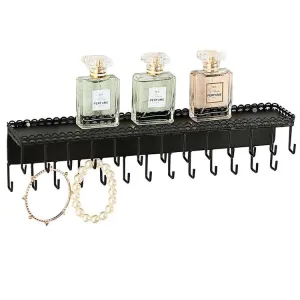 Black Metal Wall Mounted Jewelry Shelf