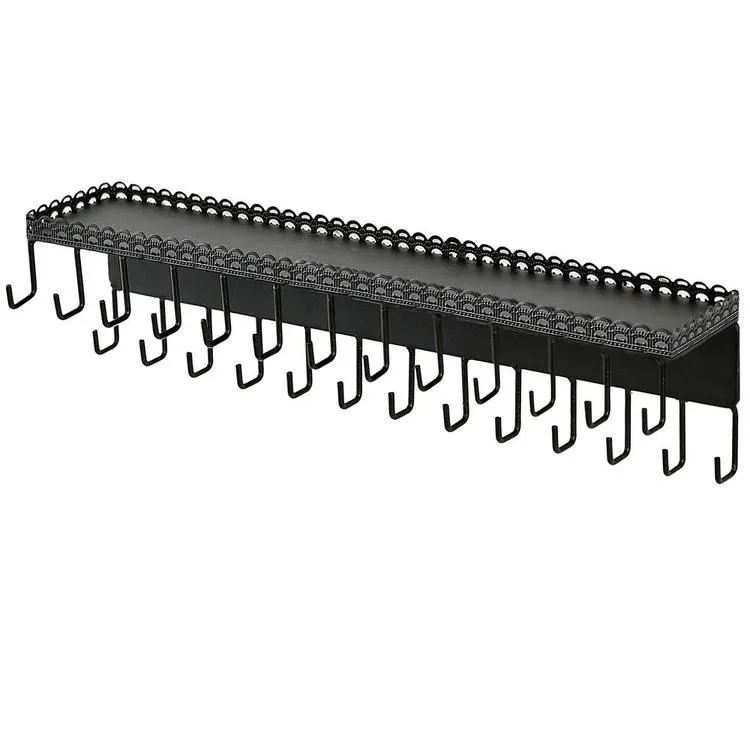 Black Metal Wall Mounted Jewelry Shelf