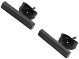 Black Minimalist Bar Design Stud Earrings for Women Men Line Stick Rectangle Bar Stud Earrings