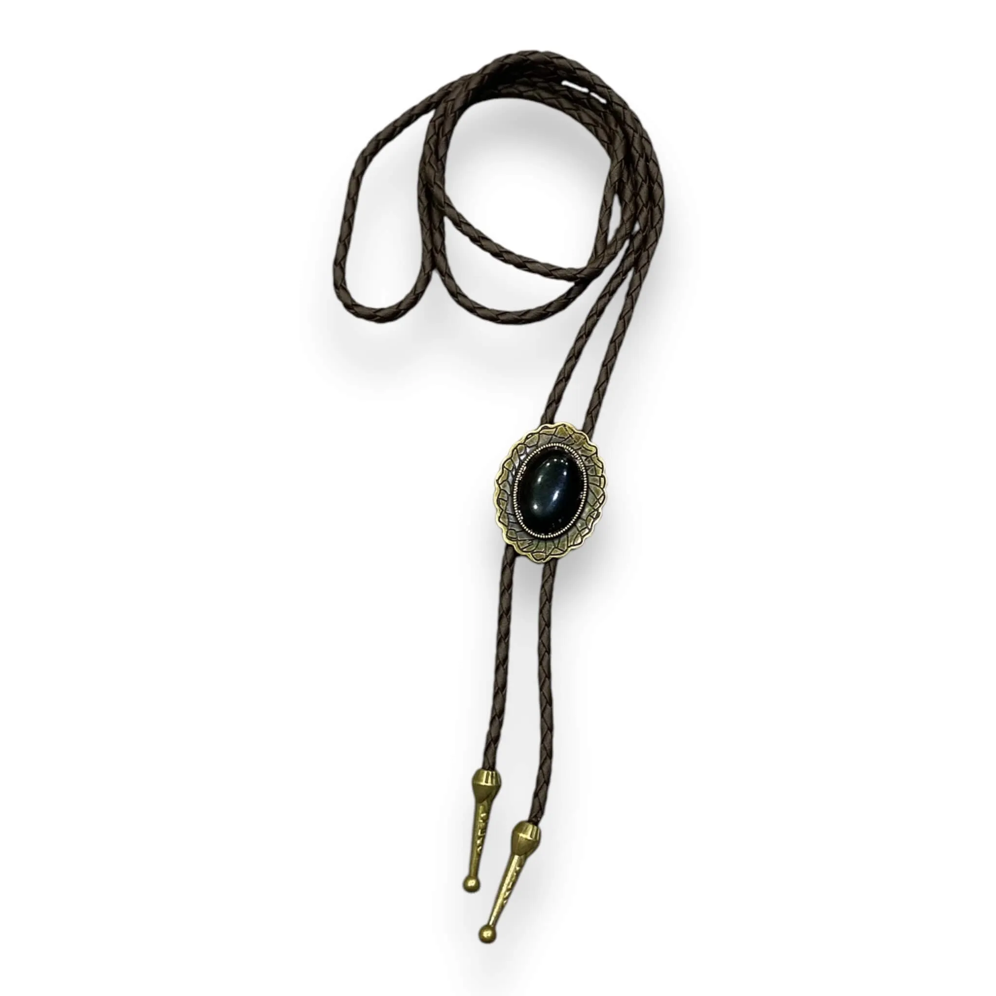 Black Stone Antique Brass Necktie
