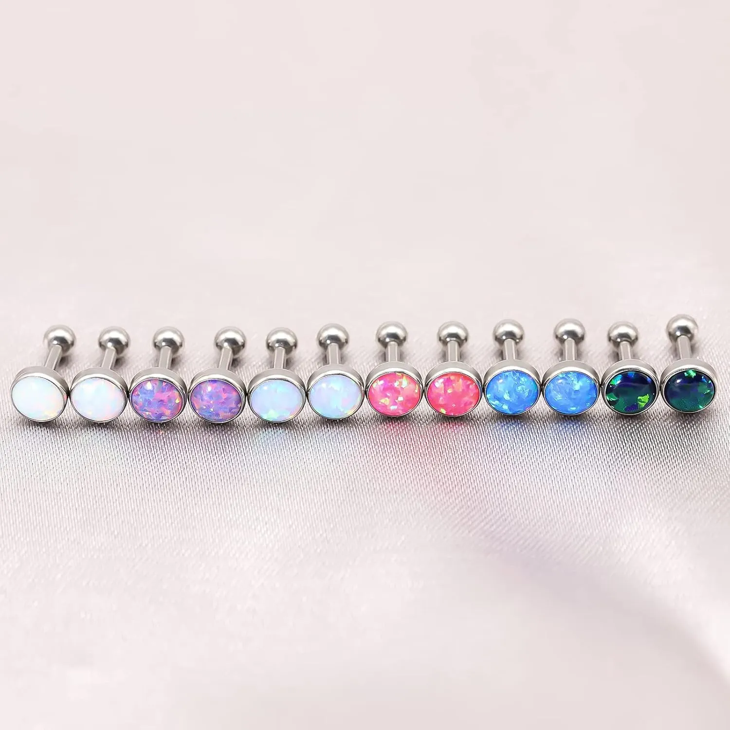 BLISI 16g Titanium Internally Threaded Earrings with Screw Back for Sensitive Ears Hypoallergenic Cartilage Tragus Helix Ear Piercing Diameter