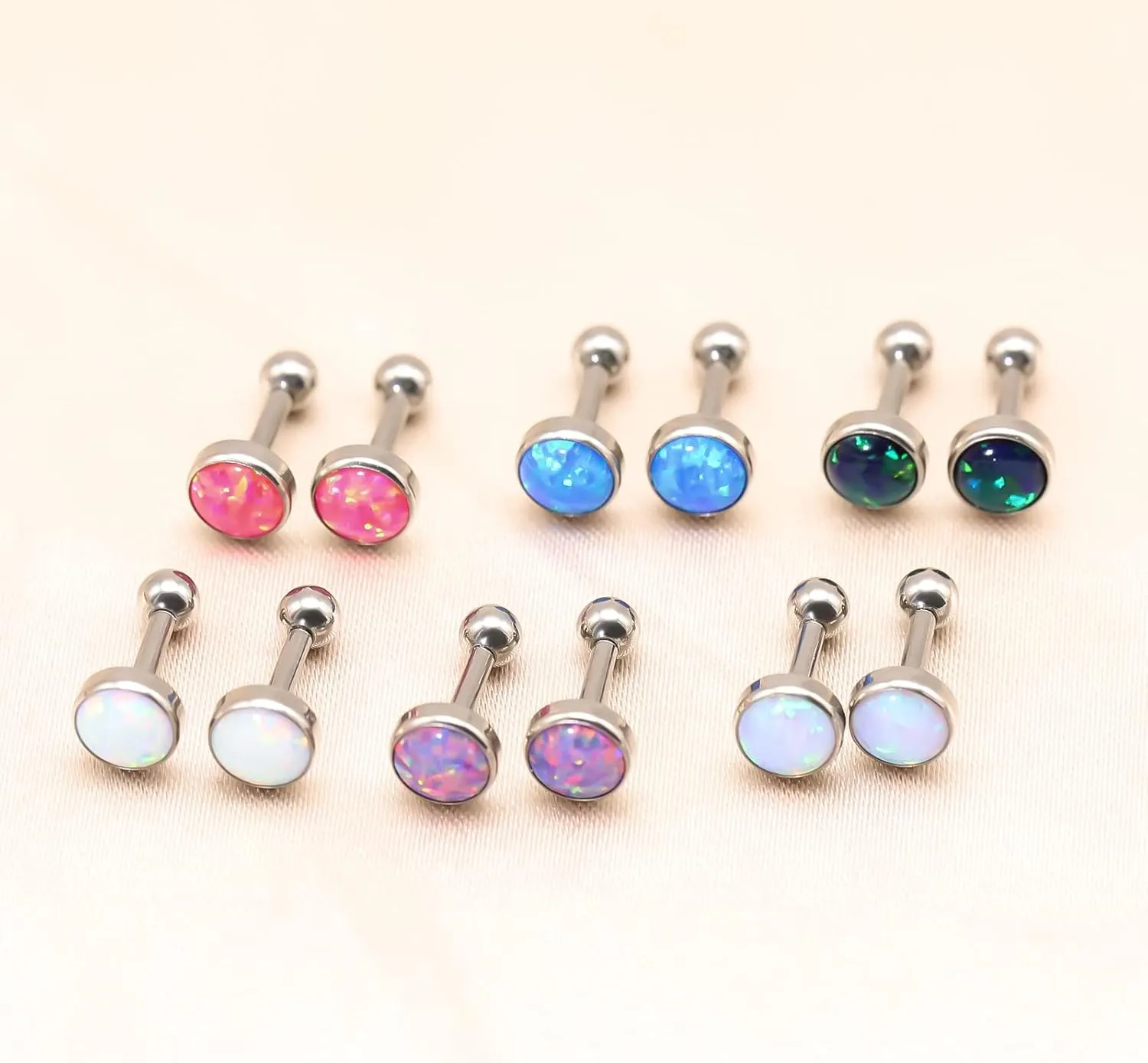 BLISI 16g Titanium Internally Threaded Earrings with Screw Back for Sensitive Ears Hypoallergenic Cartilage Tragus Helix Ear Piercing Diameter
