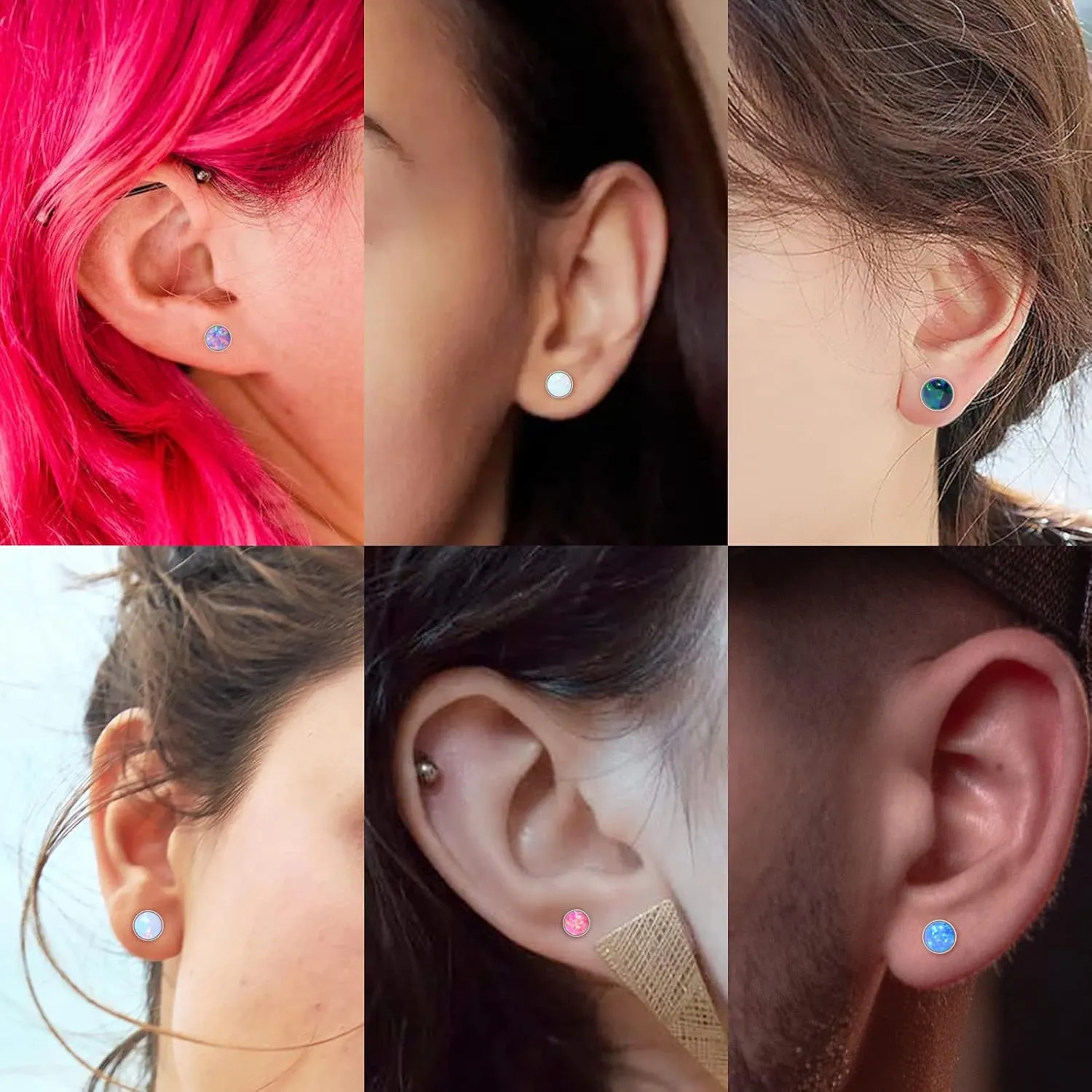 BLISI 16g Titanium Internally Threaded Earrings with Screw Back for Sensitive Ears Hypoallergenic Cartilage Tragus Helix Ear Piercing Diameter