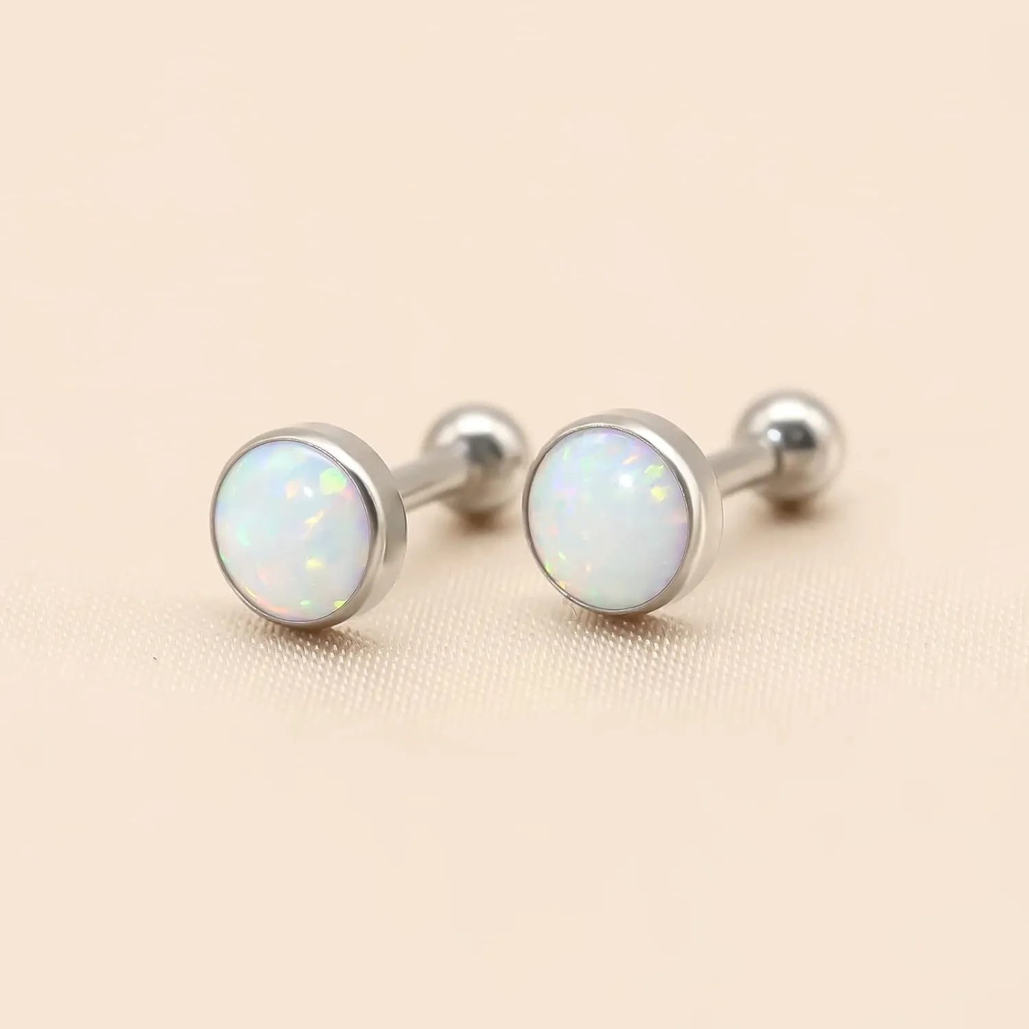 BLISI 16g Titanium Internally Threaded Earrings with Screw Back for Sensitive Ears Hypoallergenic Cartilage Tragus Helix Ear Piercing Diameter