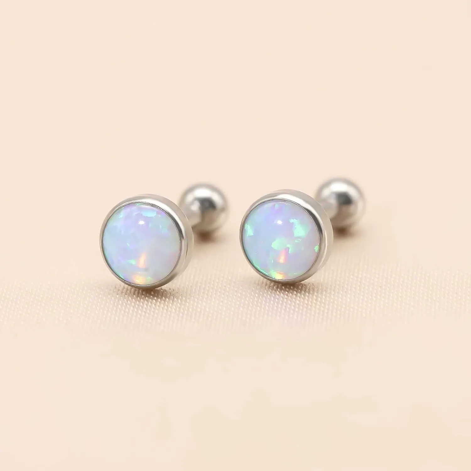 BLISI 16g Titanium Internally Threaded Earrings with Screw Back for Sensitive Ears Hypoallergenic Cartilage Tragus Helix Ear Piercing Diameter