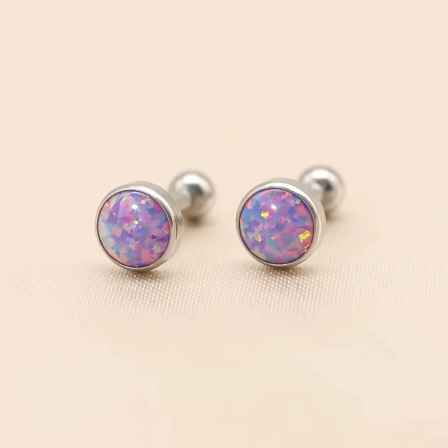 BLISI 16g Titanium Internally Threaded Earrings with Screw Back for Sensitive Ears Hypoallergenic Cartilage Tragus Helix Ear Piercing Diameter