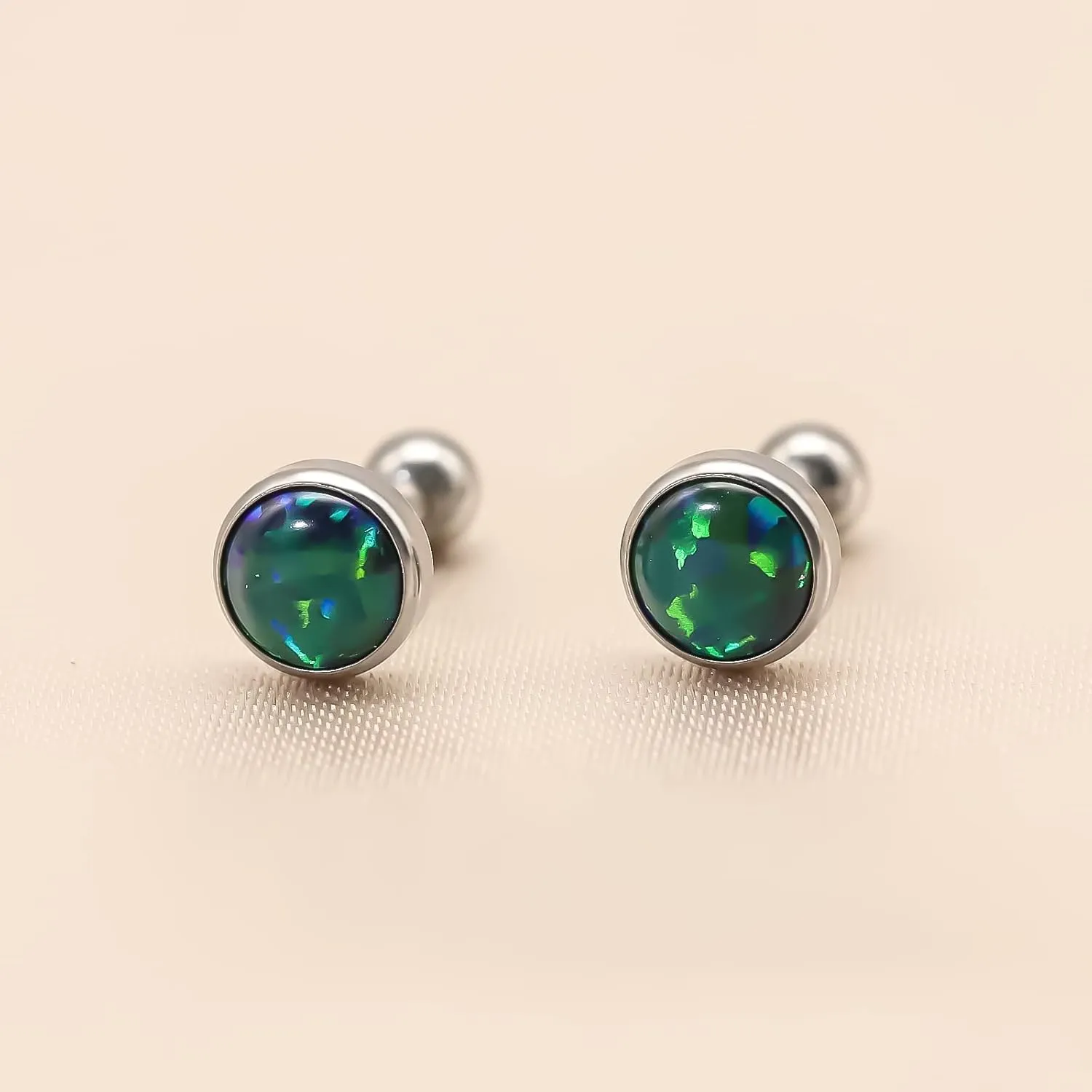 BLISI 16g Titanium Internally Threaded Earrings with Screw Back for Sensitive Ears Hypoallergenic Cartilage Tragus Helix Ear Piercing Diameter