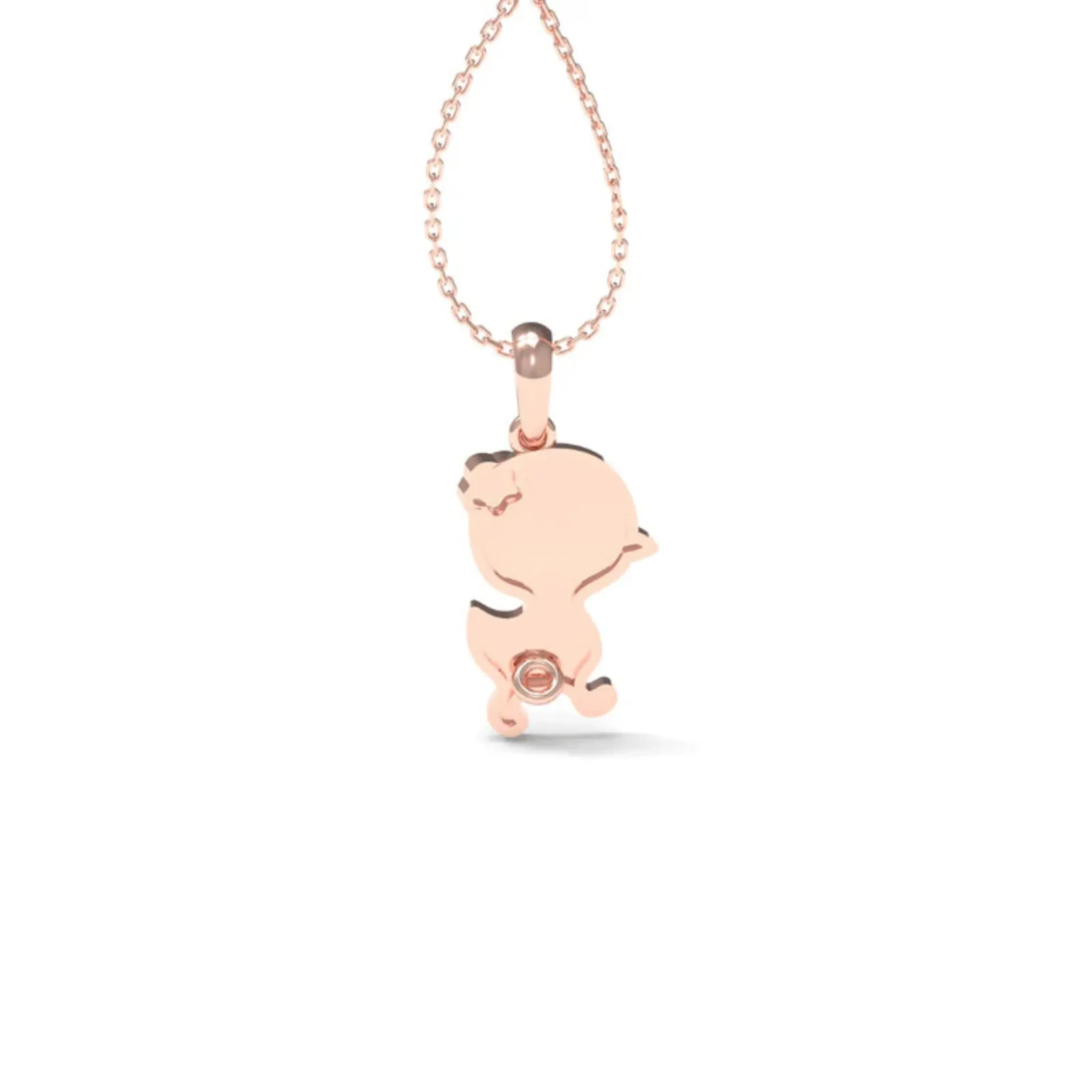 Blue Flower Enamel Silver Rose Gold Mini Duckling Charm Pendant For Kids