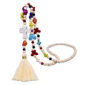 Bohemian Chain Retro Ethnic Boho Tassel Sweater Necklace Long Beaded Necklace Jewelry
