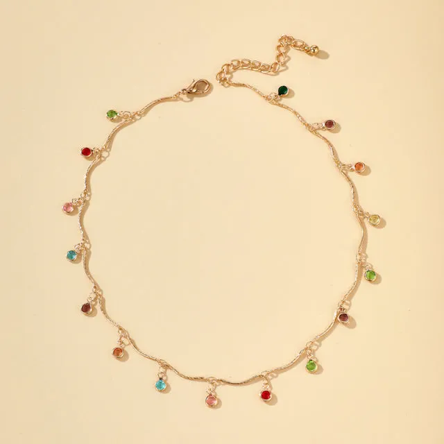 Bohemian Colorful Beaded Necklace for Women Charms Tassel Clavicle Chain Chockers Handmade Party Jewelry