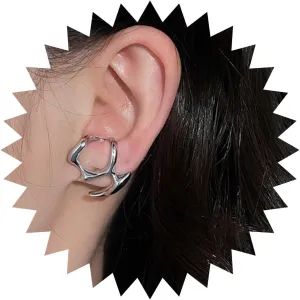 Bohemian Irregular Ear Climber Earrings Silver Irregular Cuff Wrap Earrings Irregular Geometric Crawler Earrings Metal Geometric Stud Earrings Jewelry for Women