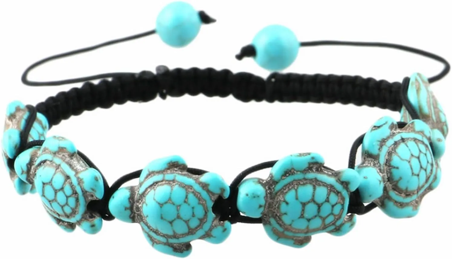 Bohemian Turquoise Sea Turtle Bracelets Handmade Charm Blue Turtle Ocean Animal Beaded Wove Knitted Rope Adjustable Bracelets for Women Men Boho Style Summer Hawaiian Beach Holiday Fashion Jewelry Gifts