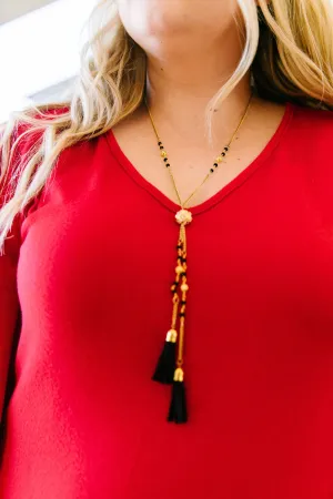 Boho Beads   Tassels Necklace
