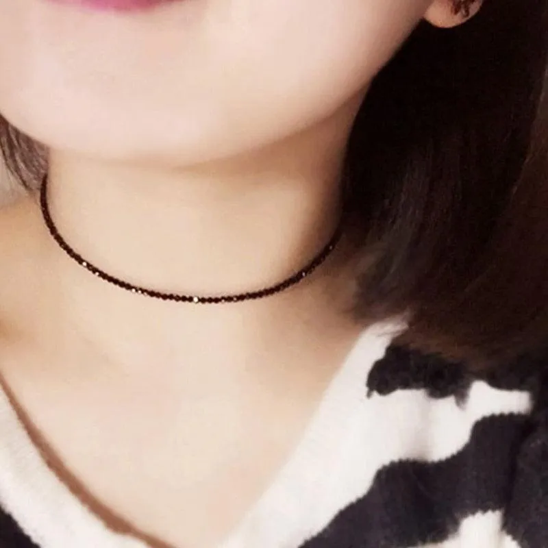 Boho Chic Black Bead Short Necklace