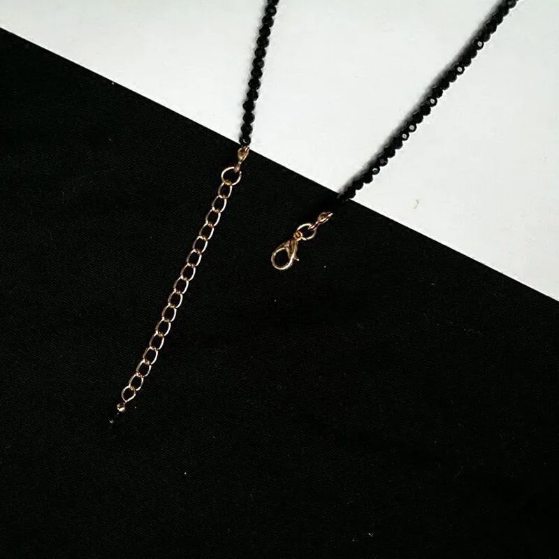 Boho Chic Black Bead Short Necklace