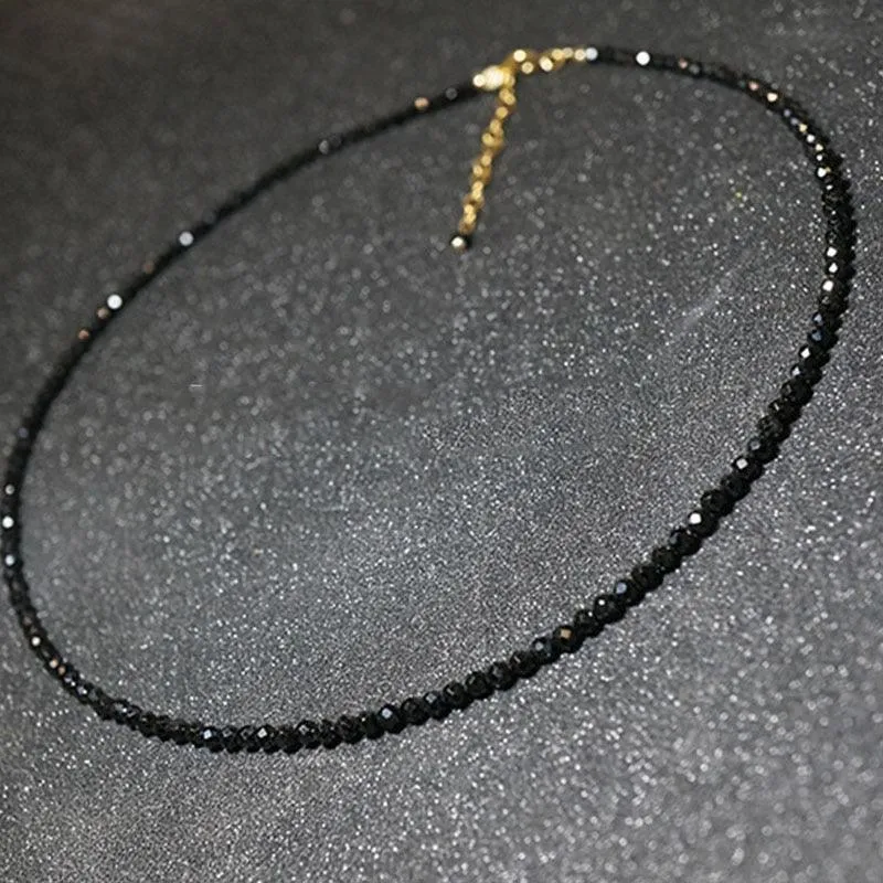 Boho Chic Black Bead Short Necklace
